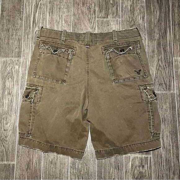 American Eagle Cargo Shorts Classic Length Baggy Y2K Mens Size 38 Brown - Picture 5 of 5